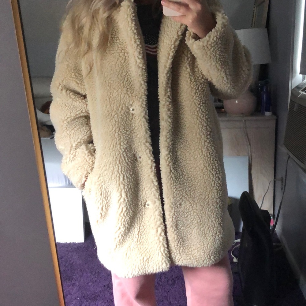 H&M Teddy Longline Coat - Picture 2 of 5